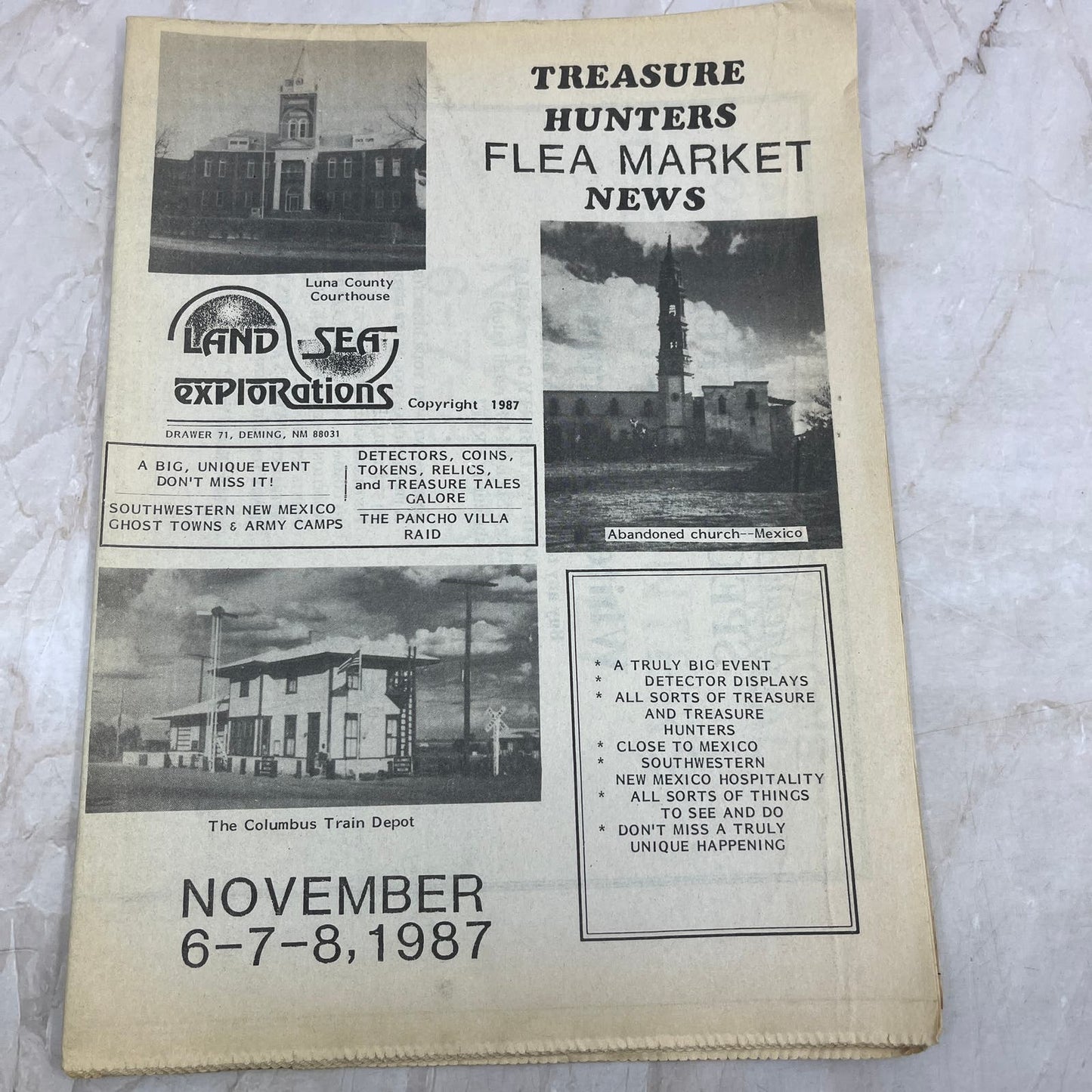 1987 Treasure Hunters Flea Market News Newsletter Paper Deming NM M20