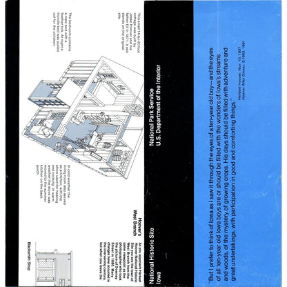 Vintage Herbert Hoover Historic Site Iowa Official Map & Guide Brochure TF4-B3
