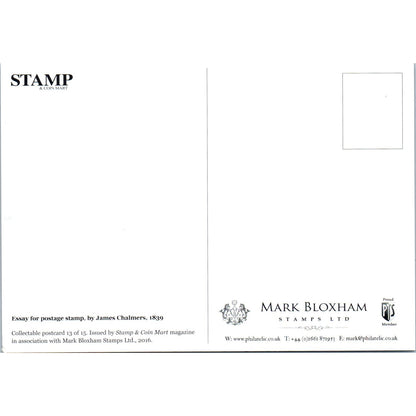 Essay for Postage Stamp by James Chalmers Mark Bloxham Stamps Ltd Postcard PE5