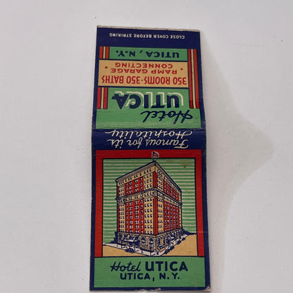 Hotel Utica, Utica NY Vintage Matchbook Cover TB8-MB-11