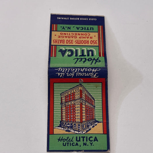 Hotel Utica, Utica NY Vintage Matchbook Cover MM3-5