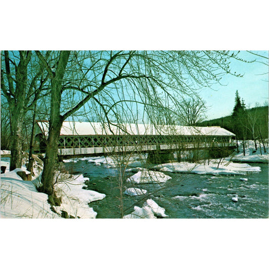 Ashuelot River Bridge Winchester Hinsdale NH Covered Bridge Postcard PC4