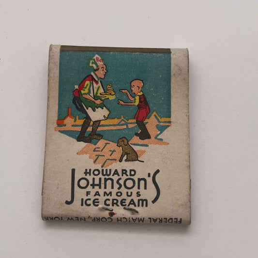 Howard Johnson's Famous Ice Cream Vintage Matchbook Cover TB8-MB2-4