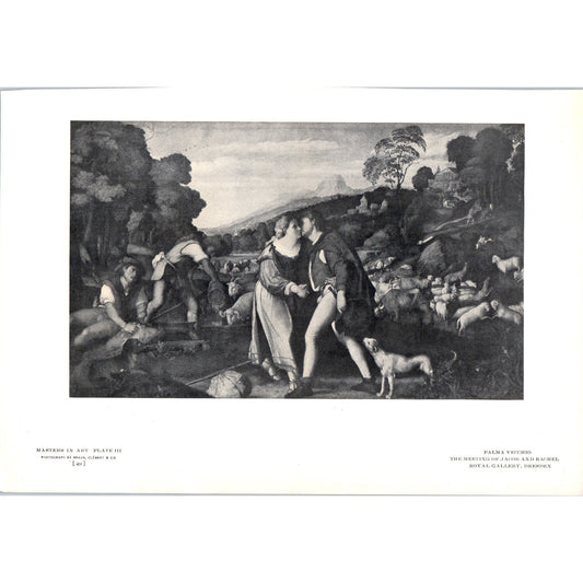 The Meeting of Jacob and Rachel - Palma Vecchio c1905 Art Print D12