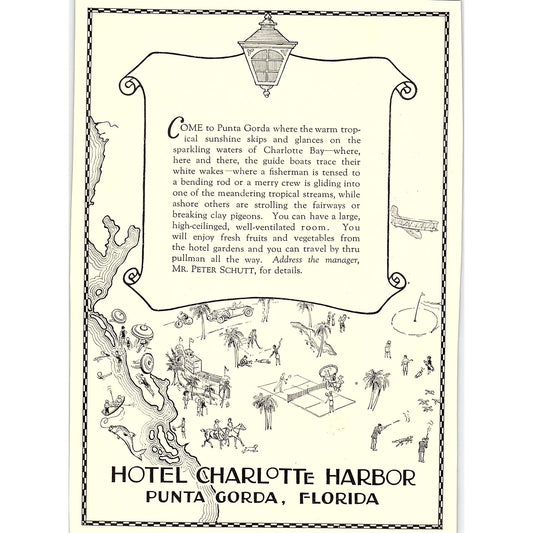 Hotel Charlotte Harbor Punta Gorda Florida Peter Schutt 1926 Ad AG3-7