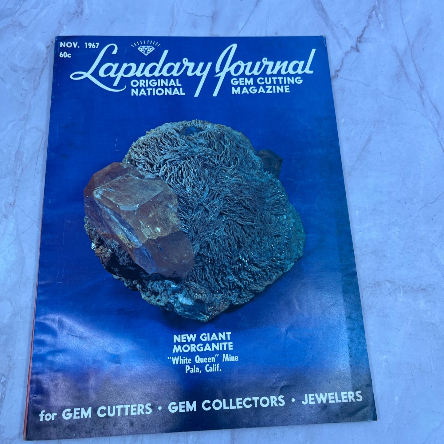 New Giant Morganite White Queen Mine Pala CA - Lapidary Journal - Nov 1967 M22