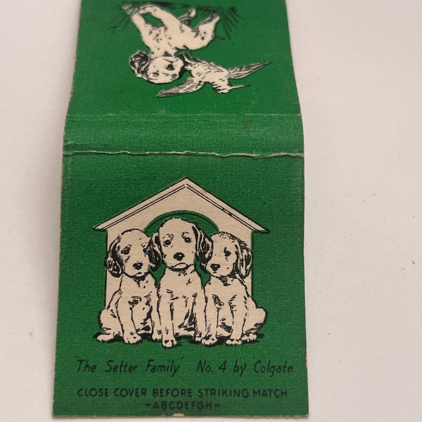 The Setter Family Dogs No. 4 By Colgate Vintage Matchbook Cover TB8-MB2-3