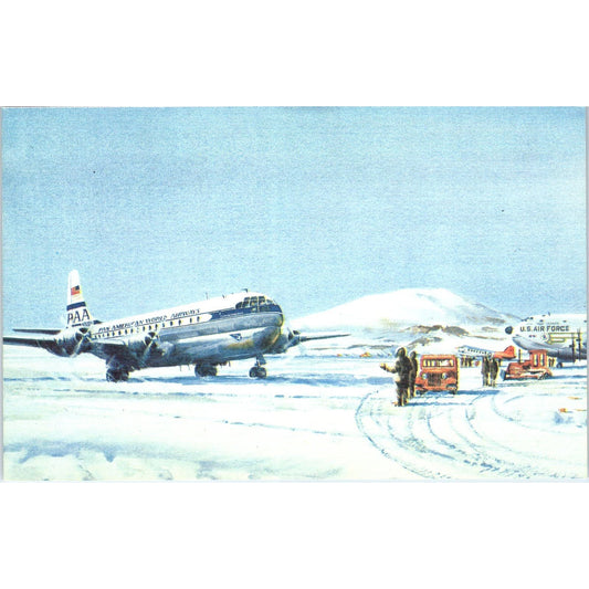 Boeing B-377 Pan Am Airlines Illustration Vintage Postcard TG8-PC