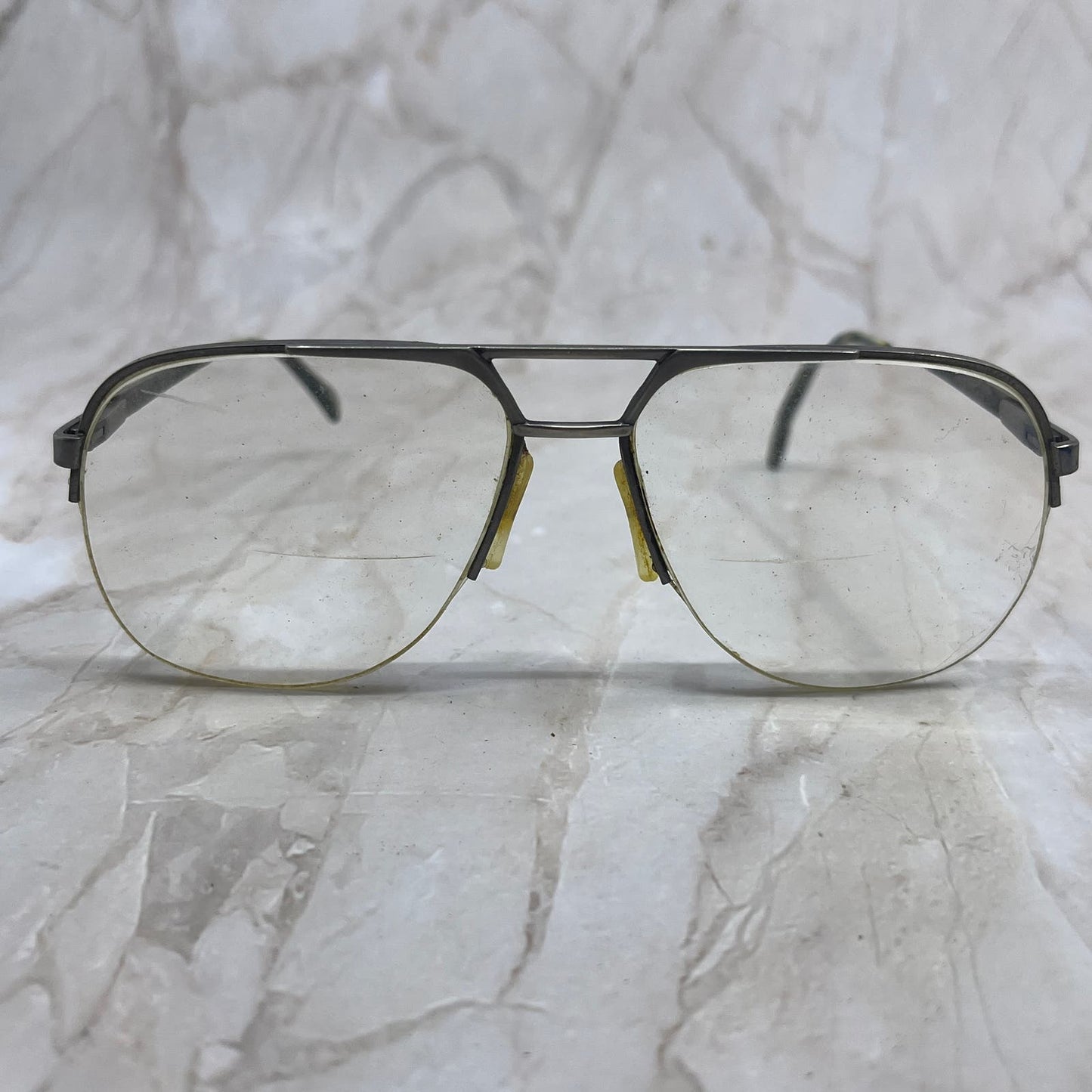 Retro Men’s Half Rim Silver Tone Aviator Sunglasses Eyeglasses Frames TD7-G6-5