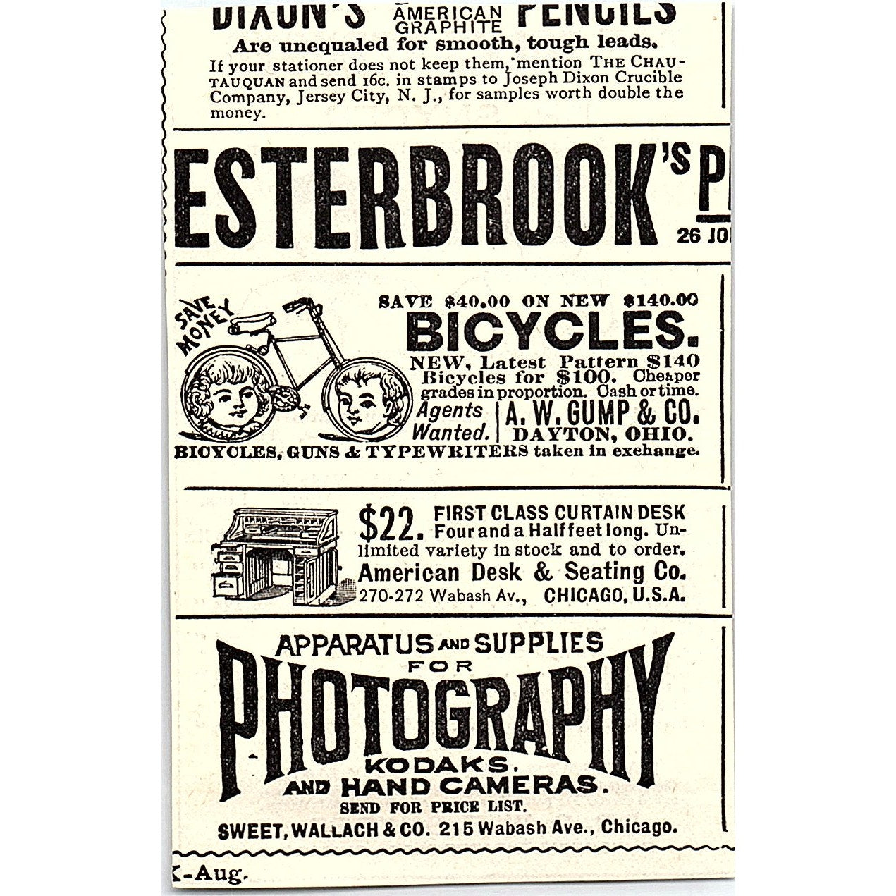 Fat Folks Reduced by Dr. OF Snyder McVicker Theatre Bldg Chicago 1892 Ad AG2-M11