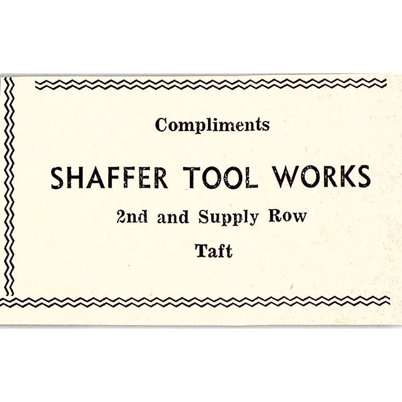 Shaffer Tool Works, Taft Heights Liquor, Charles Liquor Taft CA c1965 Ad AF8-S22
