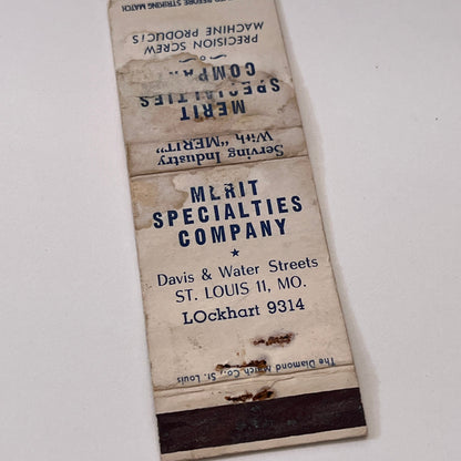 Merit Specialties Company St. Louis MO Vintage Matchbook Cover TB6-MB1-15