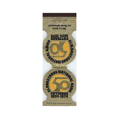 1974 Albuquerque National Bank 50 Year Anniversary Vintage Matchbook MM7-1