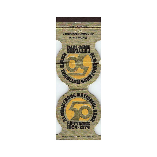 1974 Albuquerque National Bank 50 Year Anniversary Vintage Matchbook MM7-1