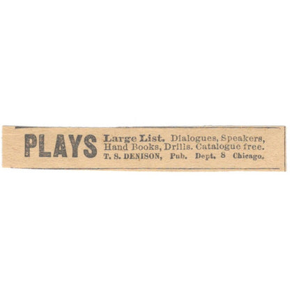T.S. Denison Plays Chicago IL 1910 Magazine Ad AF1-SS8