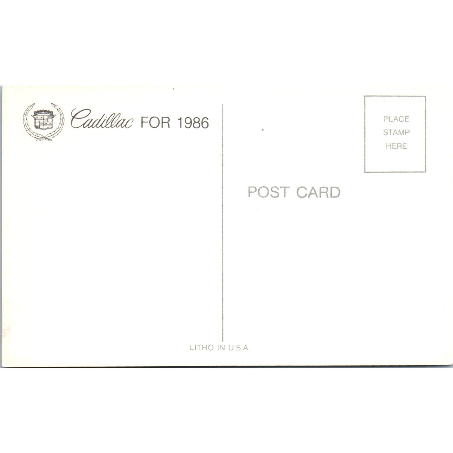 1986 Cadillac Coupe Brown Promo Vintage Postcard PC11