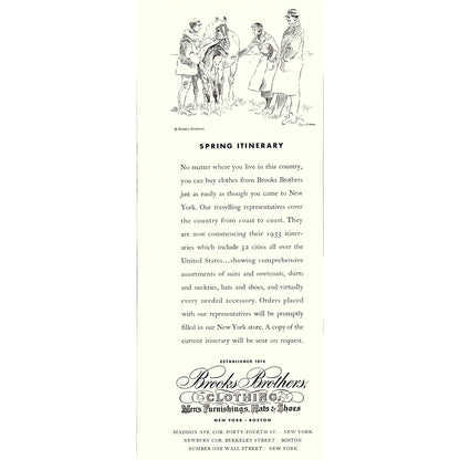 Brooks Brothers Clothing Men's Furnishings New York Boston 1935 Ad V1-5