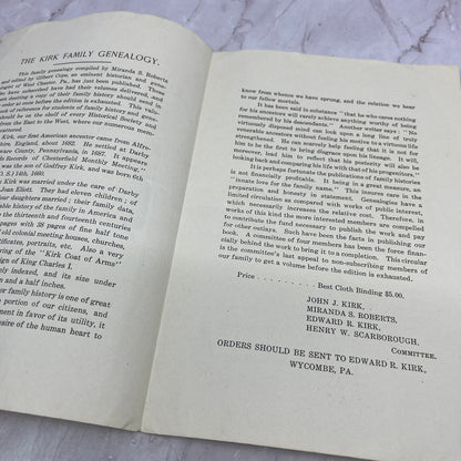 1920s The Kirk Family Genealogy Advertising Leaflet Llanerch Delaware County D22
