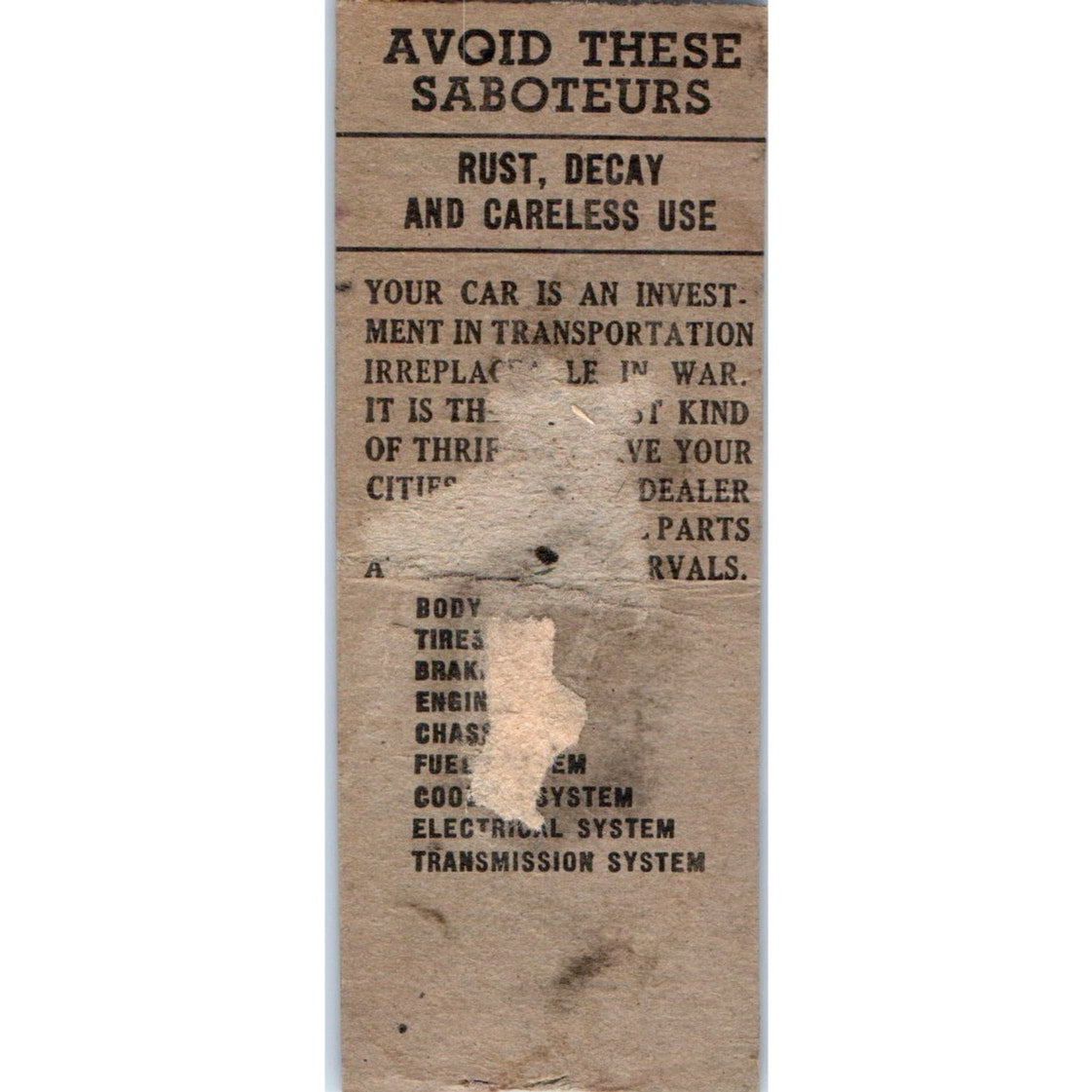 Orrin Indrero Cities Service Oil Osseo WI Vintage Matchbook Cover SD4-Y3
