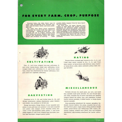 1953 John Deere Quality Equipment 2 Page Ad I15