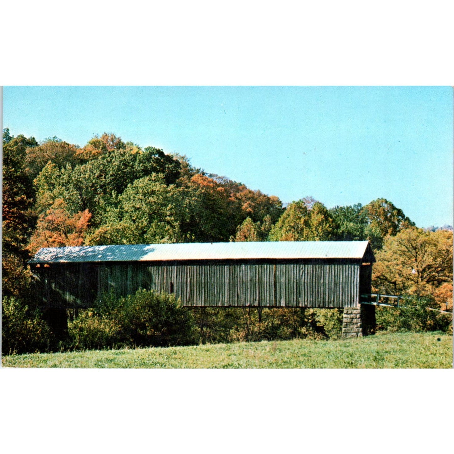 Hune Bridge Washington County 27 Lawrence OH Covered Bridge Postcard PC12