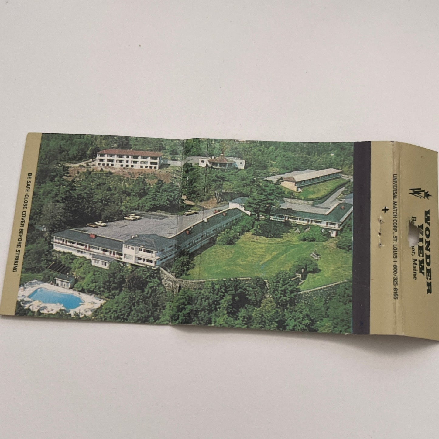 Wonder View Motor Lodge Bar Harbor ME Vintage Matchbook Cover TB8-MB-4