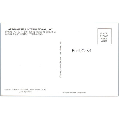Aeroamerica International Boeing 707-131 Vintage Postcard TG8-PC