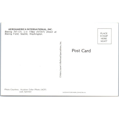 Aeroamerica International Boeing 707-131 Vintage Postcard P4-5