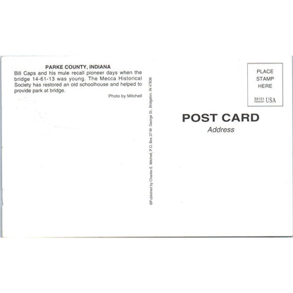 Parke County 14-61-13 Indiana Vintage Covered Bridge Postcard PC15