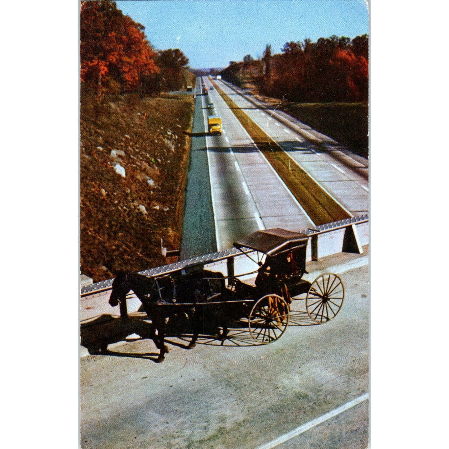 PA Turnpike Amish Lancaster County Pennsylvania Dutch Country Postcard PD7