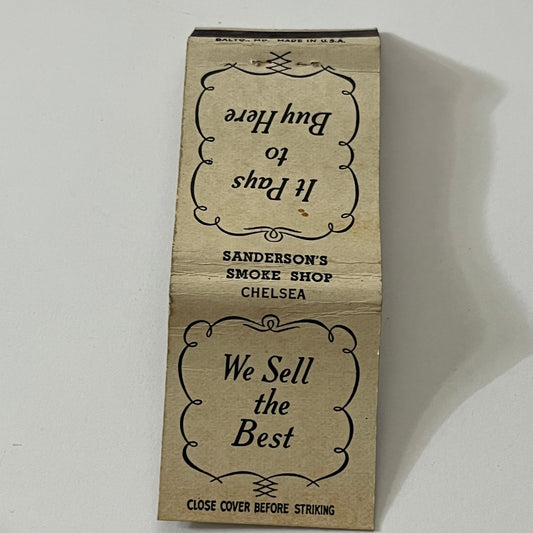 Sanderson's Smoke Shop Chelsea Vintage Matchbook Cover TB6-MB1-12