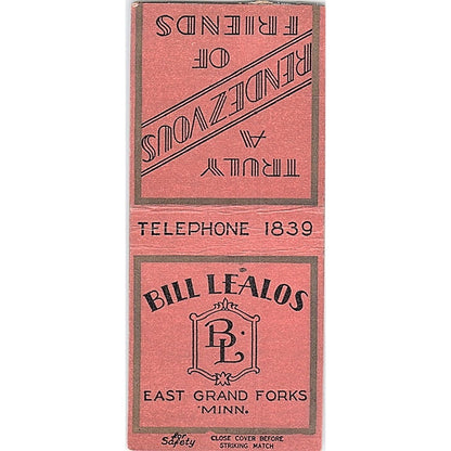 Bill Lealos East Grand Forks MN Vintage Matchbook Cover SF3-Y9