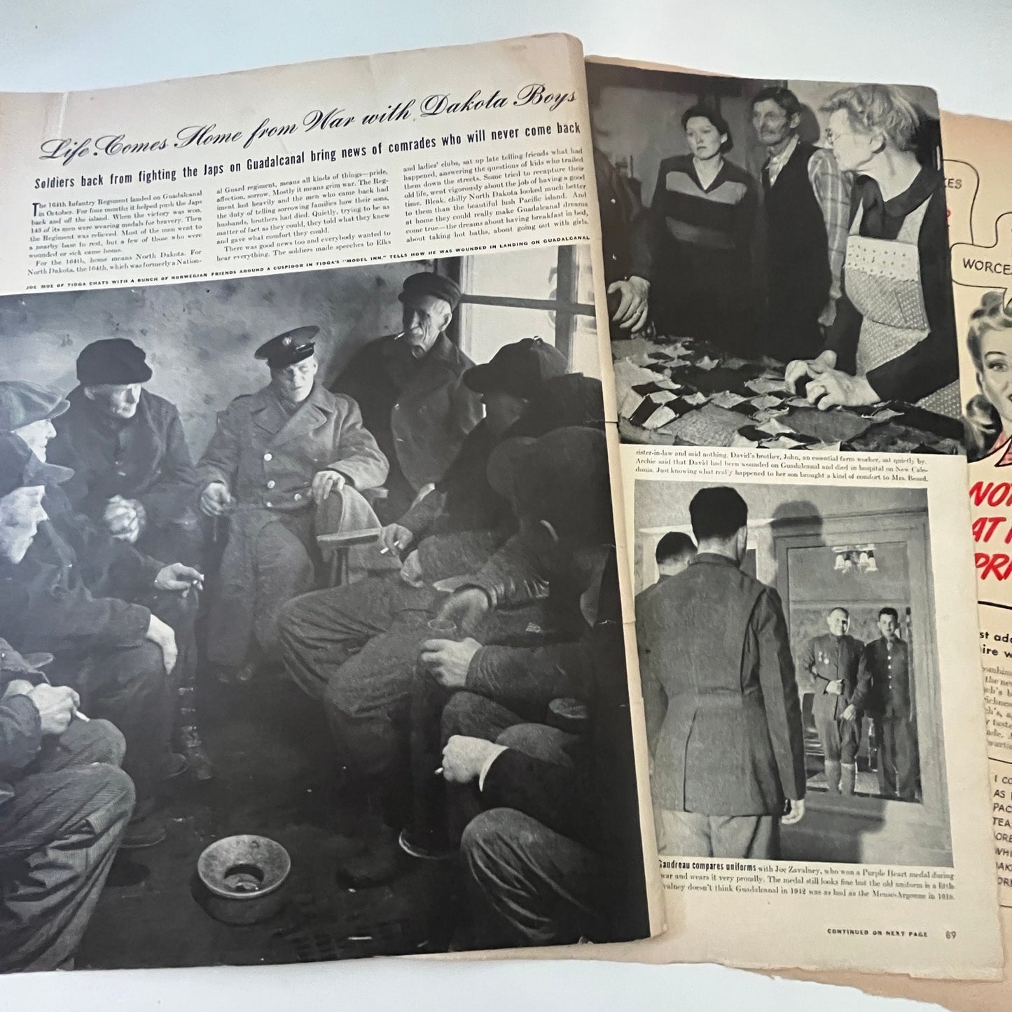 Dakota Boys Home From War 164th Infantry 3 Pages 1940s WWII Era Article V30-1