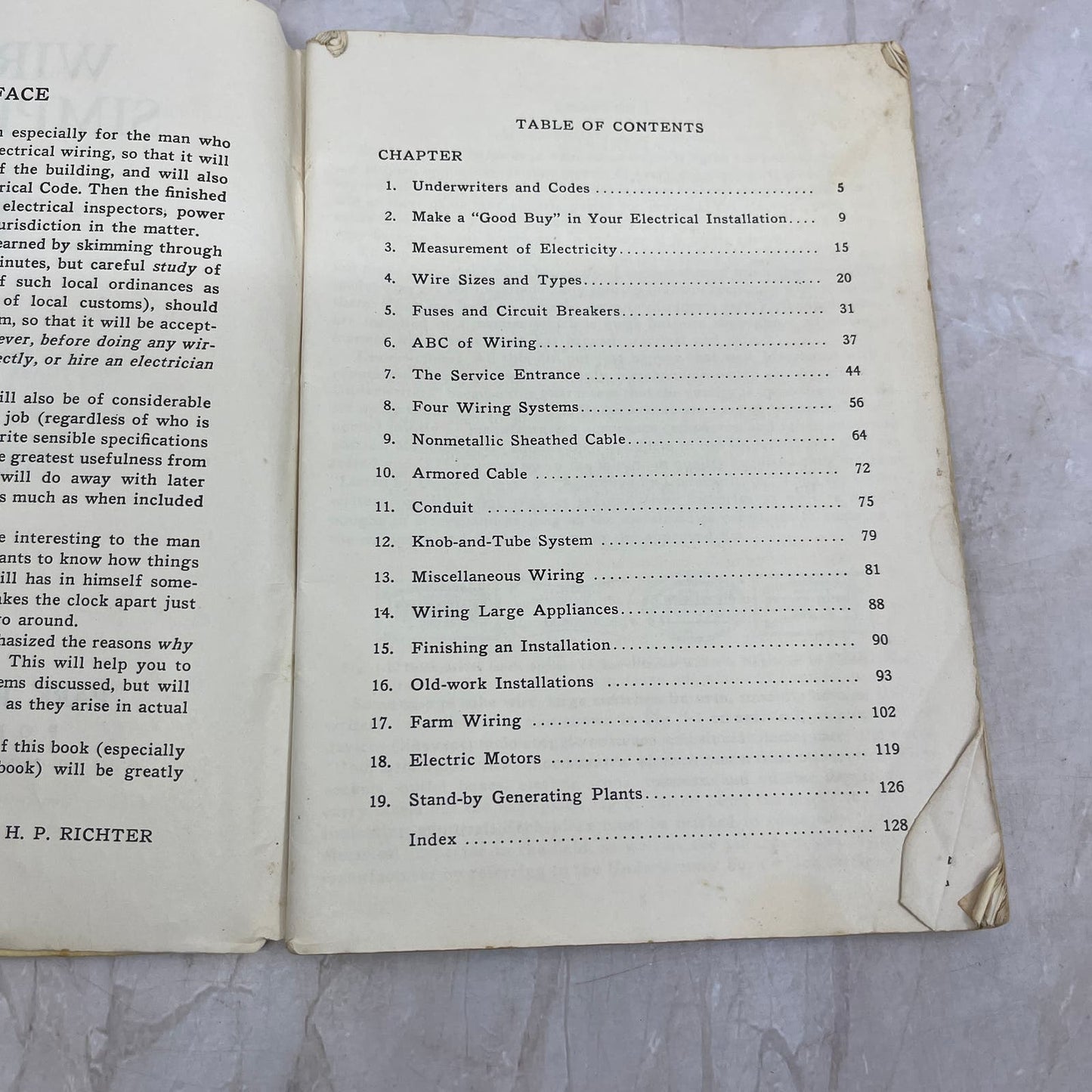 Wiring Simplified H.P. Richter 1954 Electrical Code Wiring 25th Ed. Manual TG9
