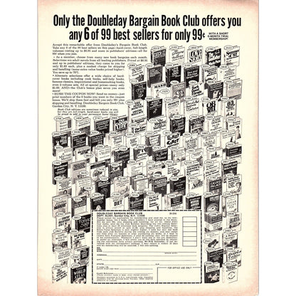 Doubleday Bargain Book Club Garden City NJ 1972 Ad AF3-13