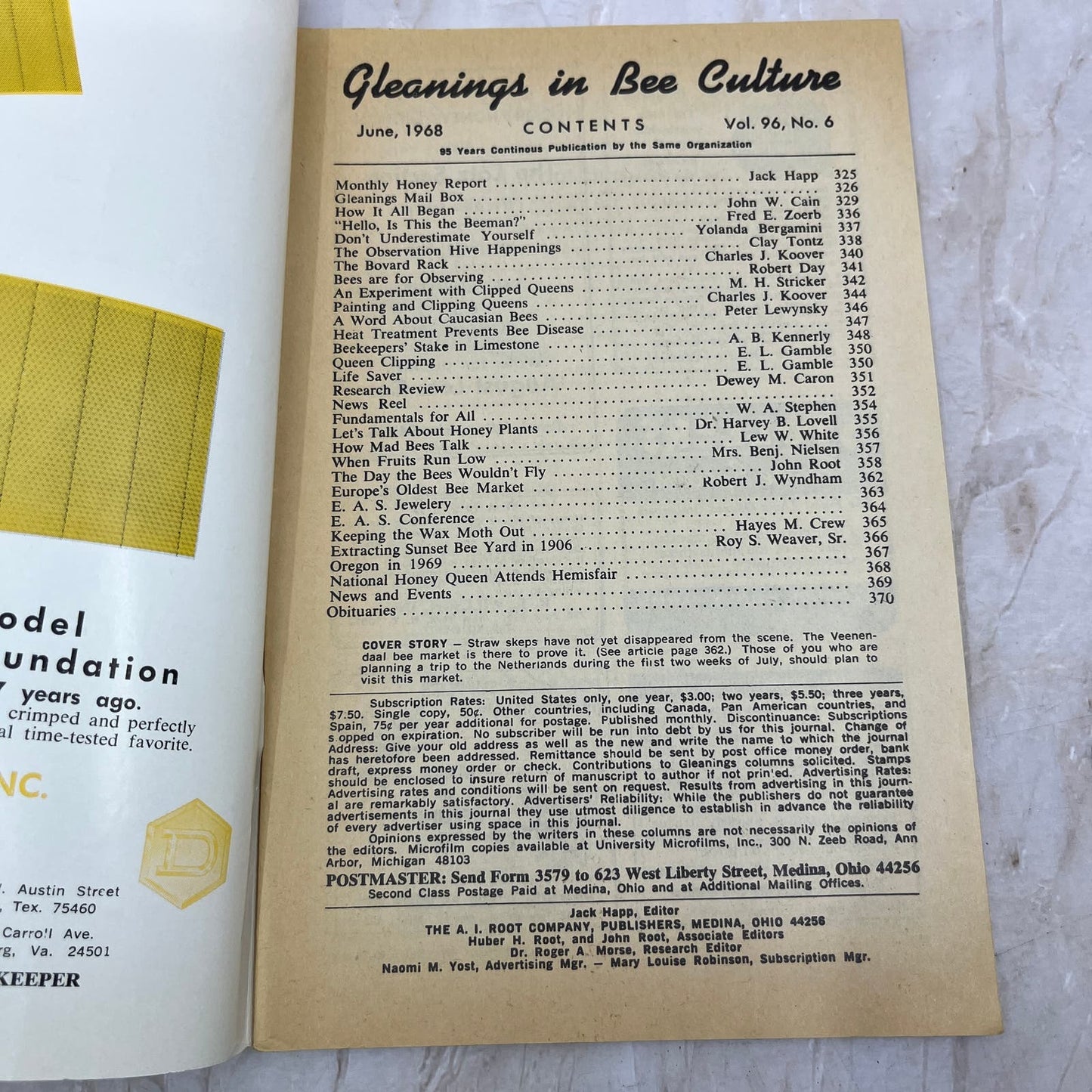 1968 June Gleanings in Bee Culture Magazine Bees Beekeeping Honey TD7