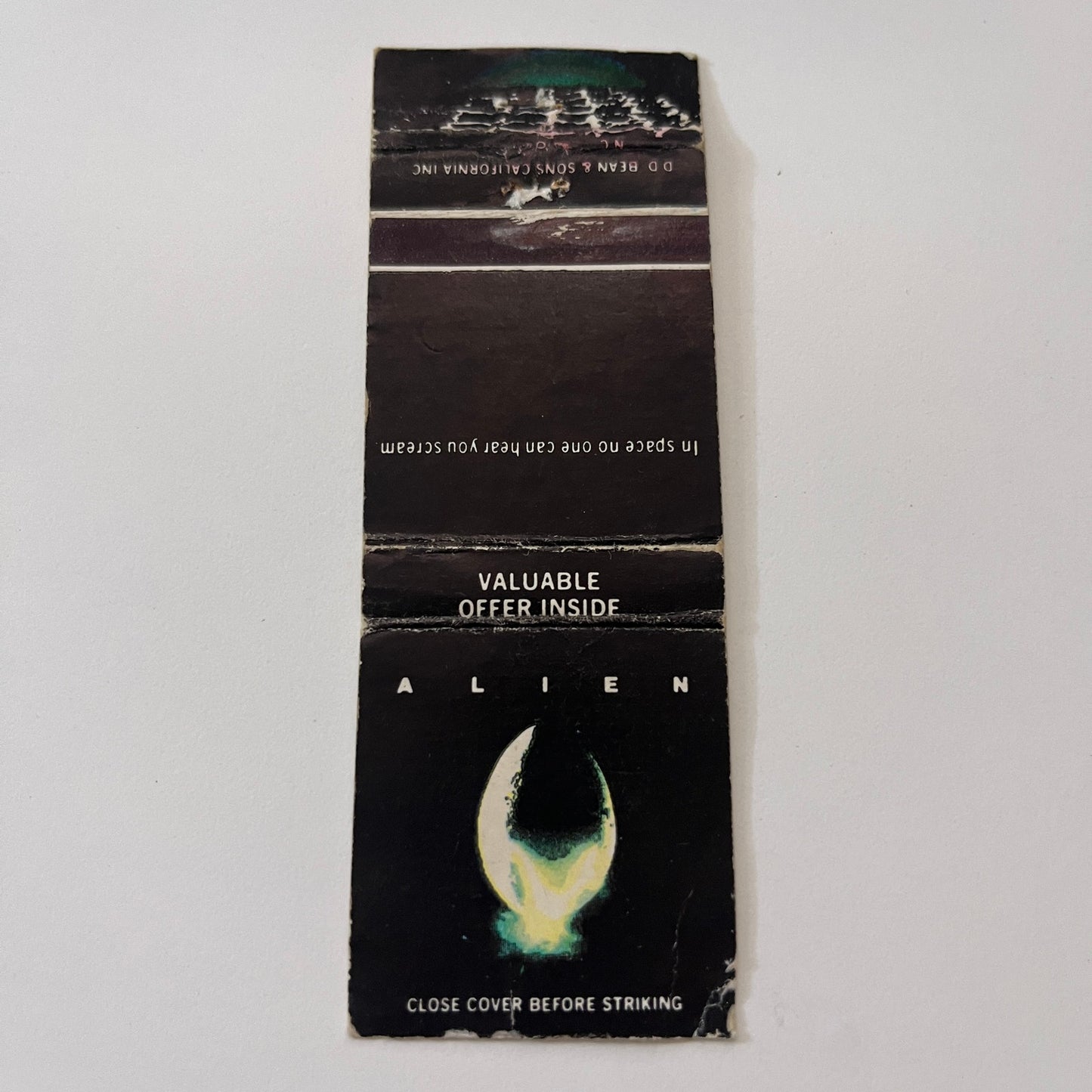 Alien Motion Picture Souvenir Vintage Matchbook Cover TB6-MB2-1