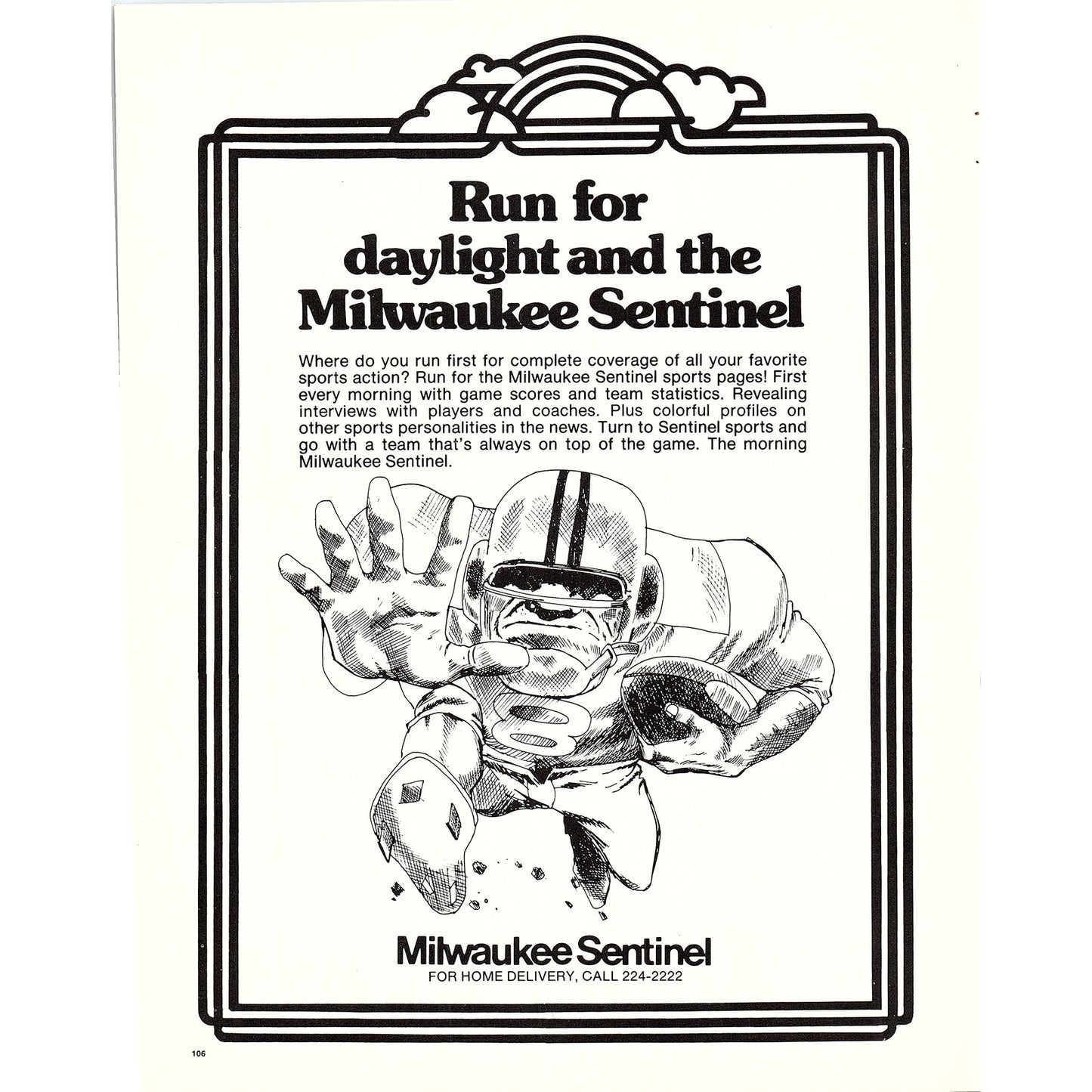 Ponderosa Steakhouse Green Bay Packers - Winning Tradition 8x11" 1981 Ad D26