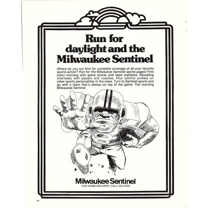 Ponderosa Steakhouse Green Bay Packers - Winning Tradition 8x11" 1981 Ad D26