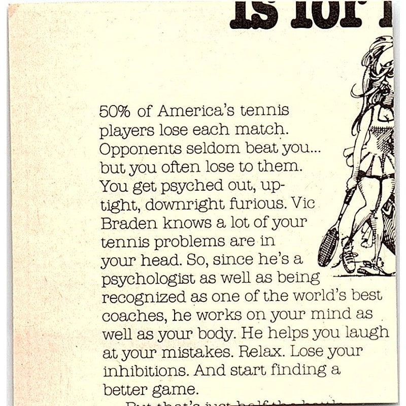 Soaring Eagles Tennis Camp of Elmira College NY Patricia Dudas 1977 Ad AF3-Q3