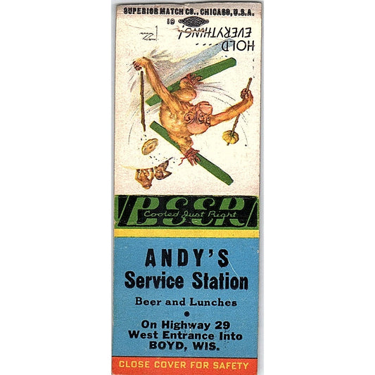 Andy's Service Station Boyd WI Vintage Matchbook Cover SF3-Y1