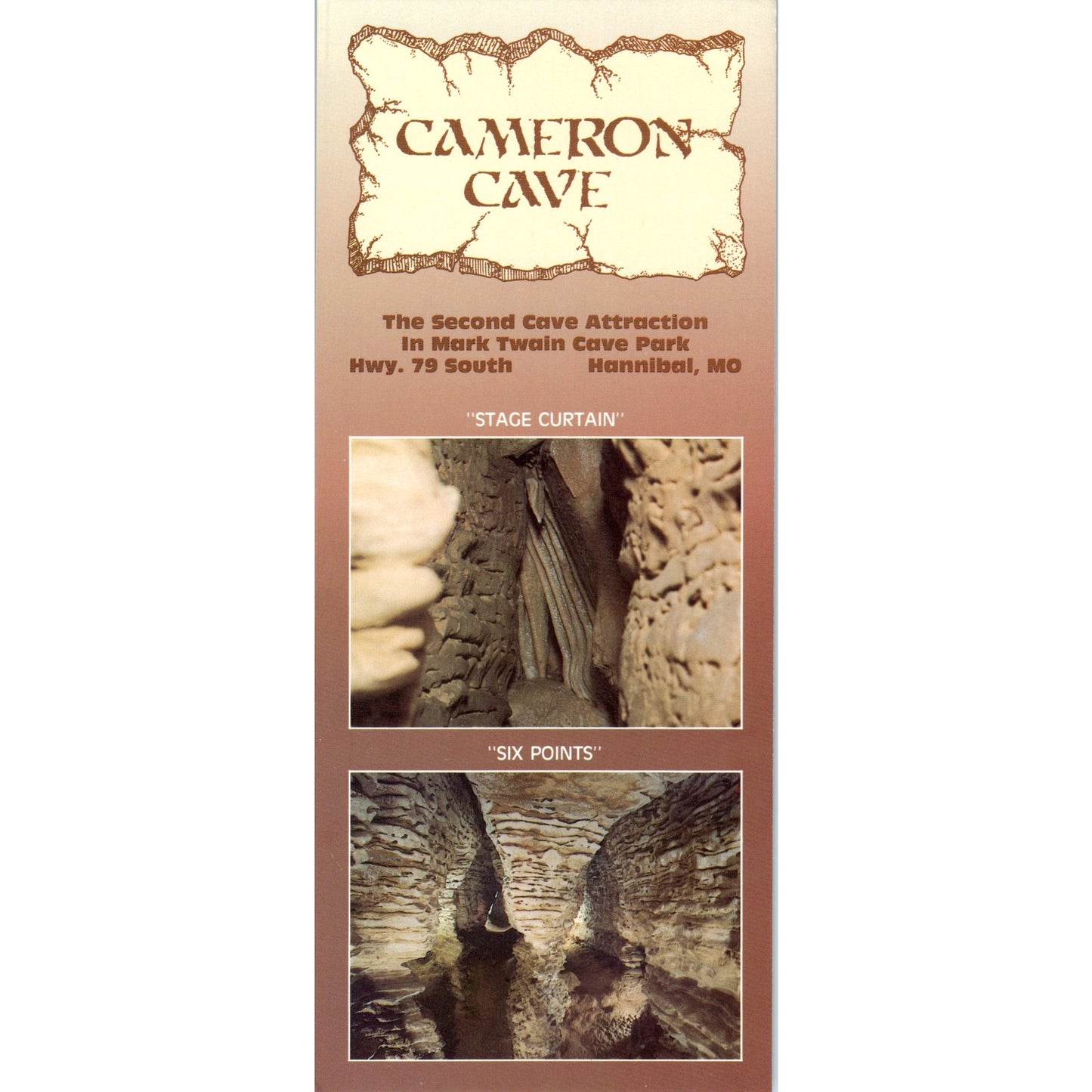 Vintage Cameron Cave Hannibal MO Travel Leaflet TF4-B2