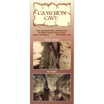 Vintage Cameron Cave Hannibal MO Travel Leaflet TF4-B2