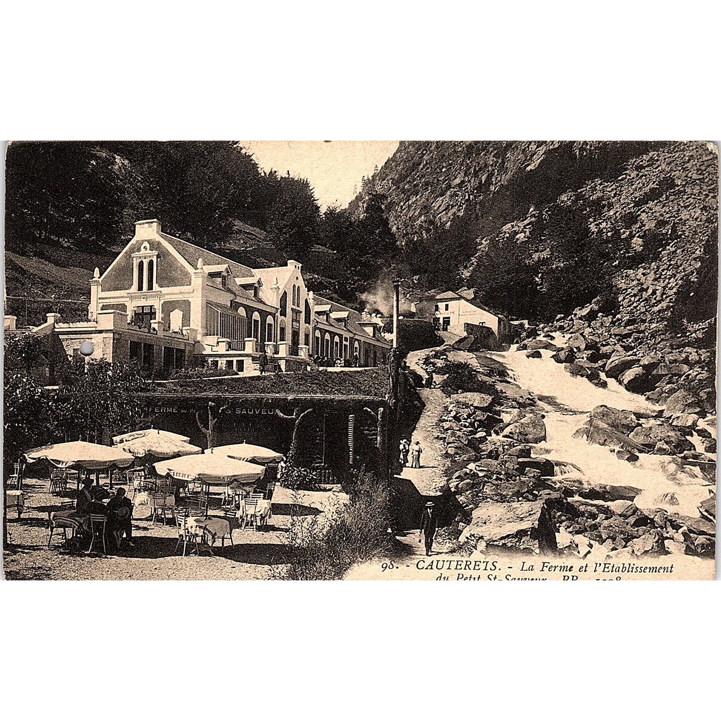 Cauterets La Ferme Et L'Establishment Du Petit St Sauveur Antique Postcard PE10