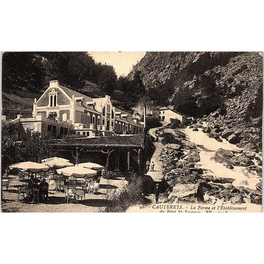 Cauterets La Ferme Et L'Establishment Du Petit St Sauveur Antique Postcard PE10
