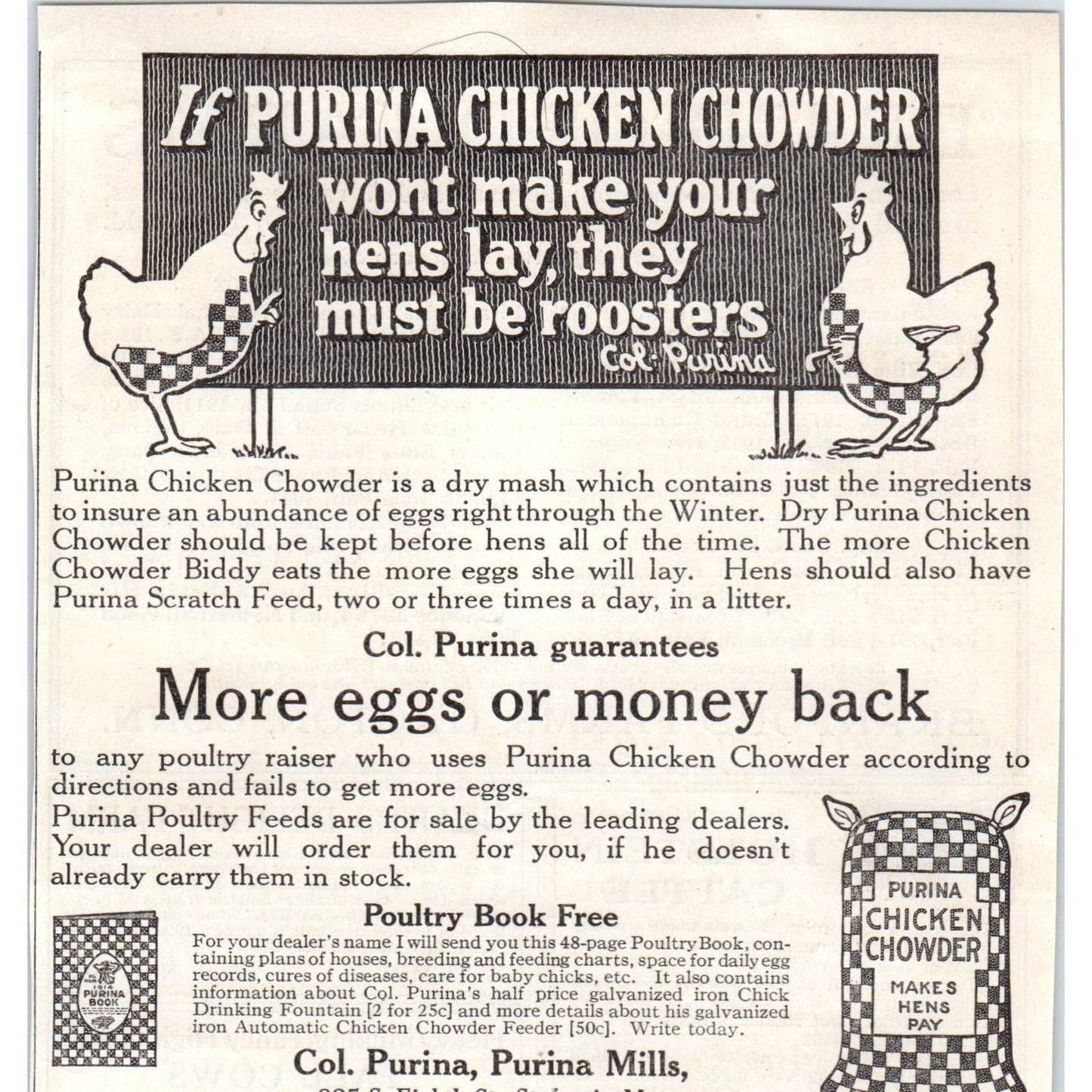 Purina Chicken Chowder St Louis MO 1913 Magazine Advertisement AE7-N7