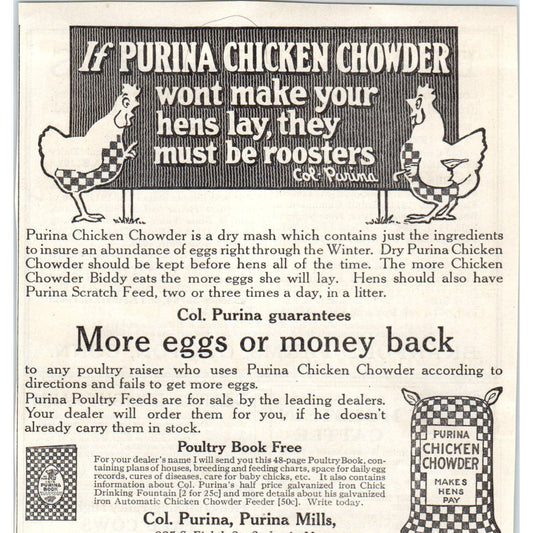 Purina Chicken Chowder St Louis MO 1913 Magazine Advertisement AE7-N7