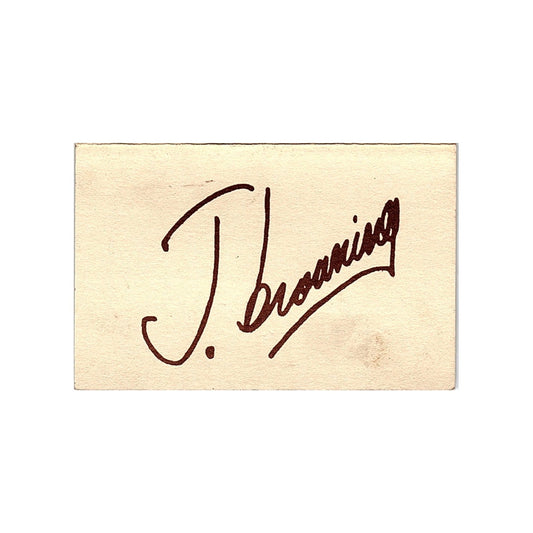 J. Browning Floral Arts Ken Heflin Jim Browning Houston Vtg Business Card TH2-B2