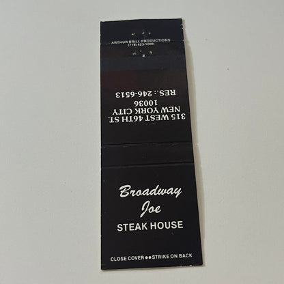 Broadway Joe Steakhouse New York City Vintage Matchbook Cover TB6-MB2-5