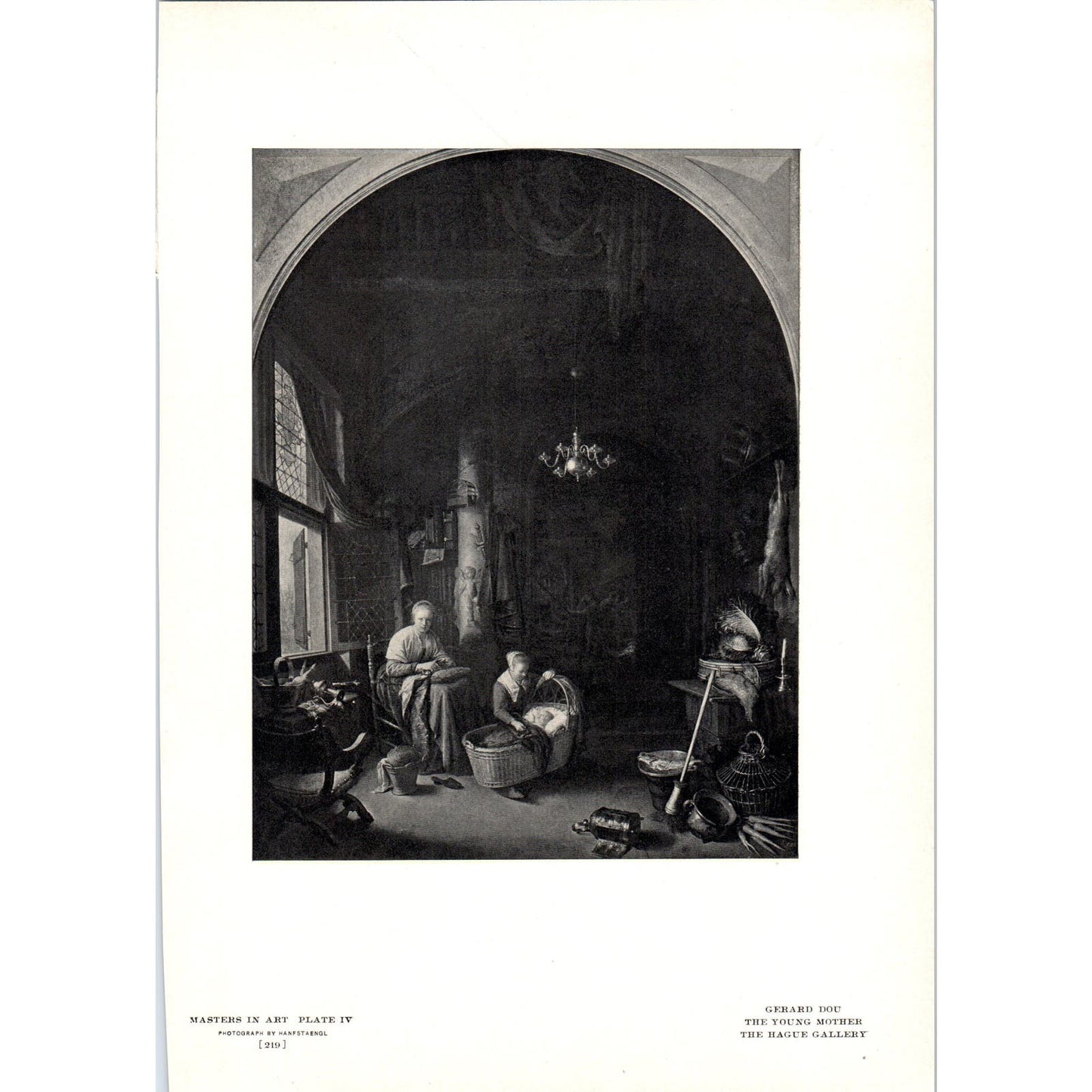 The Young Mother - Gerard Dou c1905 Art Print D15